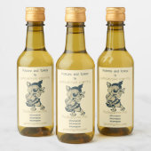 Erstellen Sie Ihr eigenes Green & Gold Ganesh Flut Weinetikett (Flaschen)