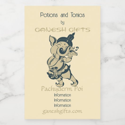 Erstellen Sie Ihr eigenes Green & Gold Ganesh Flut Weinetikett (Einzelnes Label)