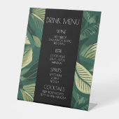 Erstellen Sie Ihr eigenes grünes Blätter Drink Men Sockelschild (Vorderseite)