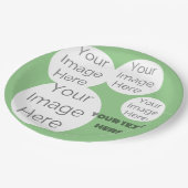 Erstellen Sie Ihr eigenes grünes Foto für die Text Pappteller (Schrägansicht)