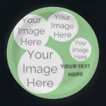 Erstellen Sie Ihr eigenes grünes Foto für die Text Pappteller<br><div class="desc">Erstellen Sie Ihre eigene Foto Papier Platte Party Vorlage Grün individuelle individuelle persönliche Touch zu Ihrem Event oder Party kann 4 Bilder oder Fotos hinzufügen Fügen Sie eine persönliche Touch zu Ihrem Feiern mit diesem benutzerdefinierten pastellfarbenen Papier Party-Platte Vorlage! Leicht anpassen und hochladen von bis zu 4 Ihrer Lieblings-Fotos und...</div>