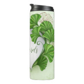 Erstellen Sie Ihr eigenes grünes Gingko-Blätter He Thermosbecher (Nach rechts gedreht)