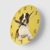Erstellen Sie Ihr eigenes Haustier, Hund Runde Wanduhr (Winkel)