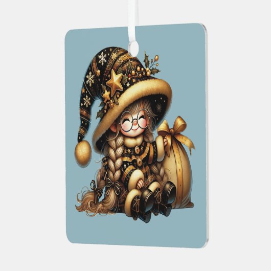 Erstellen Sie Ihr eigenes Heiteres Magisches Weihn Ornament Aus Metall (Vorderseite links)