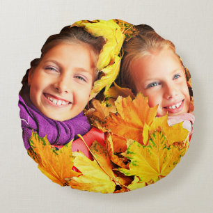 Erstellen Sie Ihr eigenes Herbstfoto für Ihr Kind Rundes Kissen