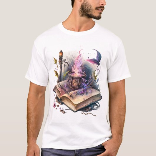 Erstellen Sie Ihr eigenes Hexenzauberbuch T-Shirt (Vorderseite)