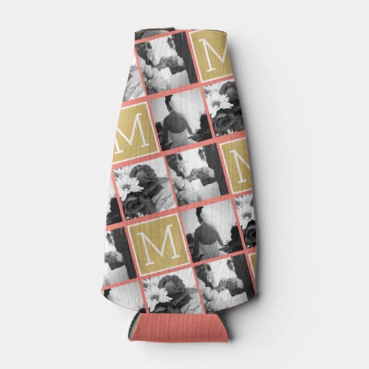 Erstellen Sie Ihr eigenes Hochzeitfoto Collage Mon Flaschenkühler (Vorderseite)