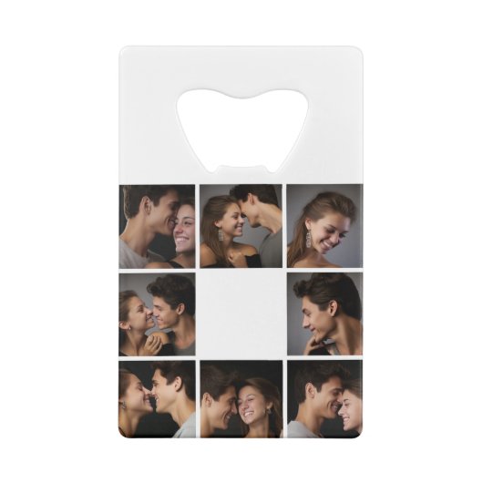 Erstellen Sie Ihr eigenes Hochzeitfoto Collage Mon Kreditkartenflaschenöffner (Rückseite)