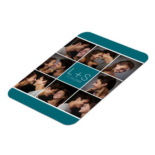 Erstellen Sie Ihr eigenes Hochzeitfoto Collage Mon Magnet (Linke Seite)