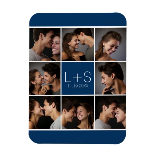 Erstellen Sie Ihr eigenes Hochzeitfoto Collage Mon Magnet (Vertikal)