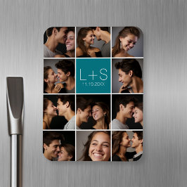 Erstellen Sie Ihr eigenes Hochzeitfoto Collage Mon Magnet