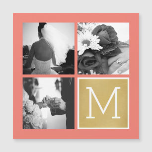 Erstellen Sie Ihr eigenes Hochzeitfoto Collage Mon Magnetkarte