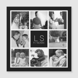 Erstellen Sie Ihr eigenes Hochzeitfoto Collage Mon Magnetkarte