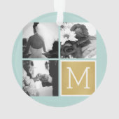 Erstellen Sie Ihr eigenes Hochzeitfoto Collage Mon Ornament (Rückseite)