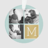Erstellen Sie Ihr eigenes Hochzeitfoto Collage Mon Ornament (Vorderseite)