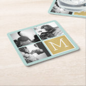 Erstellen Sie Ihr eigenes Hochzeitfoto Collage Mon Rechteckiger Pappuntersetzer (angewinkelt)