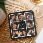 Erstellen Sie Ihr eigenes Hochzeitfoto Collage Mon Rechteckiger Pappuntersetzer<br><div class="desc">Schwarz-Weiß-Hintergrund - Verwenden Sie 8 quadratische Fotos,  um ein einzigartiges und persönliches Jubiläumsgeschenk zu kreieren. Fügen Sie die Initialen und das Datum der Braut und des Bräutigams hinzu. Wenn Sie die Bilder oder Monogramme anpassen müssen,  klicken Sie auf das Werkzeug anpassen,  um Änderungen vorzunehmen.</div>