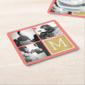 Erstellen Sie Ihr eigenes Hochzeitfoto Collage Mon Rechteckiger Pappuntersetzer (angewinkelt)