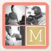 Erstellen Sie Ihr eigenes Hochzeitfoto Collage Mon Rechteckiger Pappuntersetzer (Vorderseite)