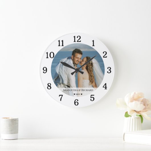 Erstellen Sie Ihr eigenes Hochzeitsstift Schwarz u Große Wanduhr (Zuhause)