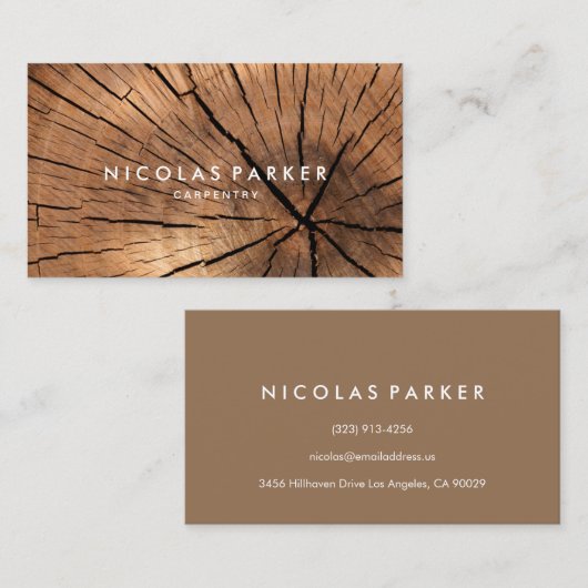 Erstellen Sie Ihr eigenes Holzprotokoll Visitenkarte (Vorne/Hinten)