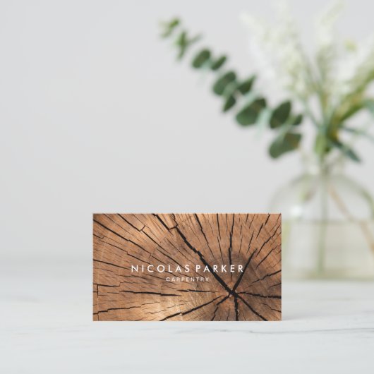 Erstellen Sie Ihr eigenes Holzprotokoll Visitenkarte (Stehend Vorderseite)