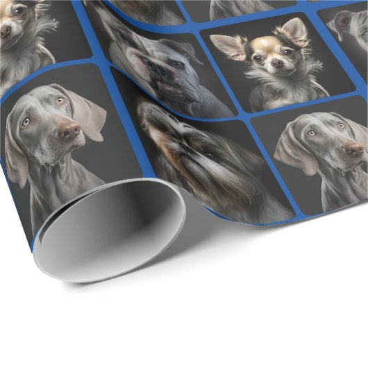 Erstellen Sie Ihr eigenes Hund-4-Foto Geschenkpapier (Rolleneckpunkt)