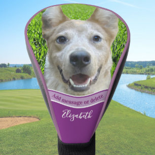 Erstellen Sie Ihr eigenes Hunde-Foto Lila Benutzer Golf Headcover