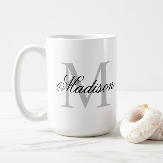 Erstellen Sie Ihr eigenes Individuelle Name-Monogr Kaffeetasse (Mit Donut)