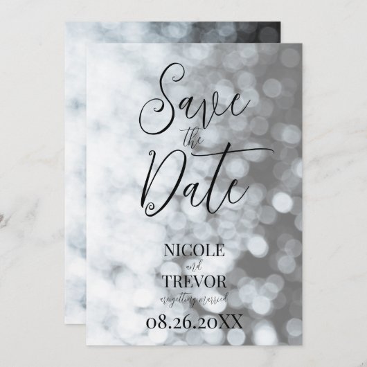 Erstellen Sie Ihr eigenes individuelles B&W Ombre  Save The Date (Vorne/Hinten)