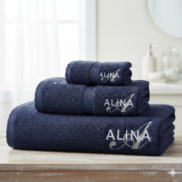 Erstellen Sie Ihr eigenes individuelles Monogramm Badhandtuch Set