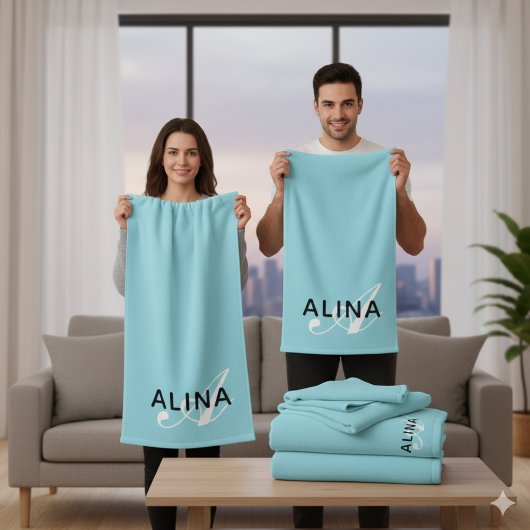 Erstellen Sie Ihr eigenes individuelles Monogramm  Badhandtuch Set