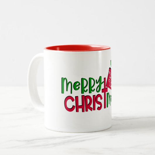 Erstellen Sie Ihr eigenes individuelles Weihnachts Zweifarbige Tasse (Vorderseite Links)