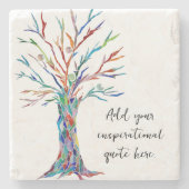 Erstellen Sie Ihr eigenes inspirierendes Motiviere Steinuntersetzer (Vorderseite)