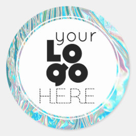 Erstellen Sie Ihr eigenes irrisierendes Imitat-Log Runder Aufkleber