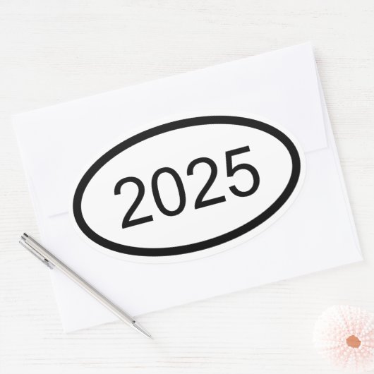 Erstellen Sie Ihr eigenes Jahr Euro-Stil Ovaler Aufkleber (Umschlag)