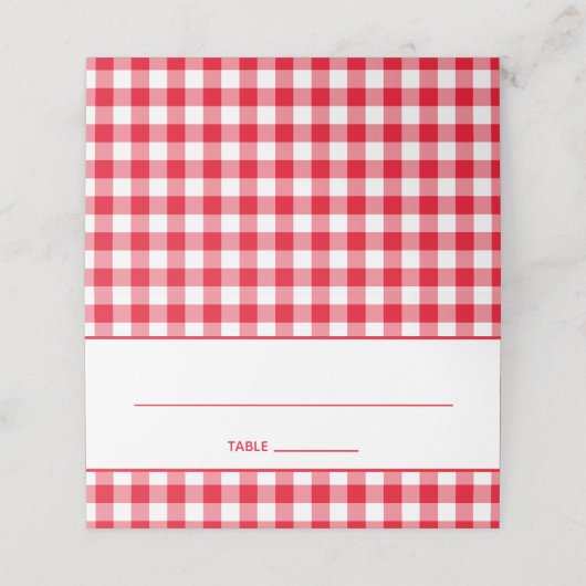 Erstellen Sie Ihr eigenes Land Gingham Platzkarte (Außenseite Aufgefaltet)