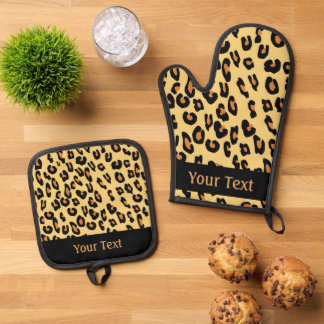 Erstellen Sie Ihr eigenes Leopardenfellmuster Ofenhandschuh & Topflappen-Set
