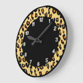 Erstellen Sie Ihr eigenes Leopardenmuster Große Wanduhr (Winkel)
