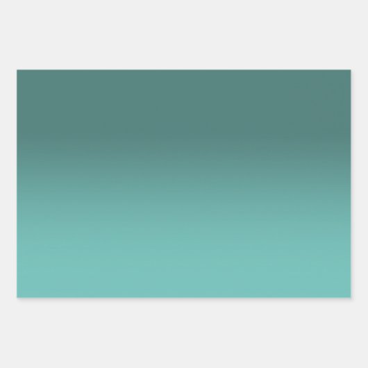 Erstellen Sie Ihr eigenes Licht Aquamarin Ombre Geschenkpapier Set (Vorderseite 3)