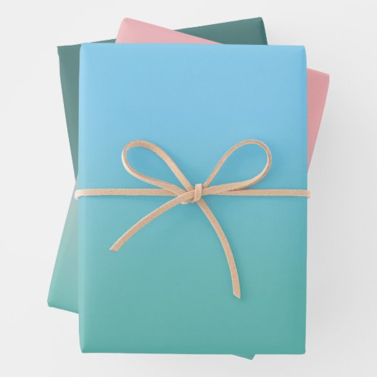 Erstellen Sie Ihr eigenes Licht Aquamarin Ombre Geschenkpapier Set (Beispiel)
