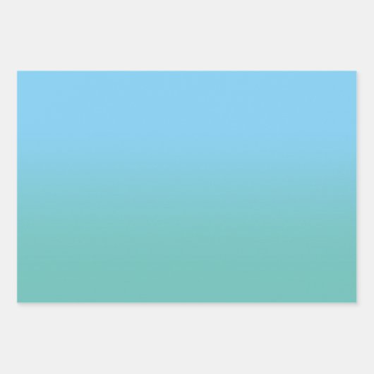 Erstellen Sie Ihr eigenes Licht Aquamarin Ombre Geschenkpapier Set (Vorderseite)