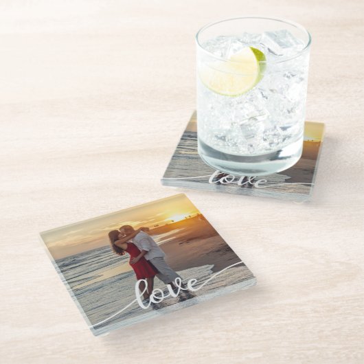 Erstellen Sie Ihr eigenes Liebe Script Romantic Co Glasuntersetzer (Schrägansicht)