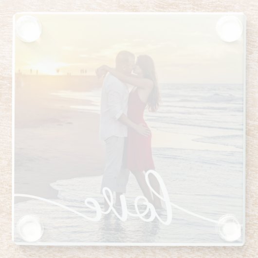 Erstellen Sie Ihr eigenes Liebe Script Romantic Co Glasuntersetzer (Rückseite)