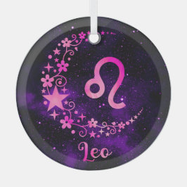 Erstellen Sie Ihr eigenes Lila Celestial Leo Zodia Ornament Aus Glas