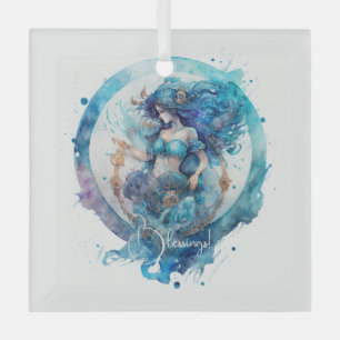 Erstellen Sie Ihr eigenes Lila und blaues Aquarius Ornament Aus Glas