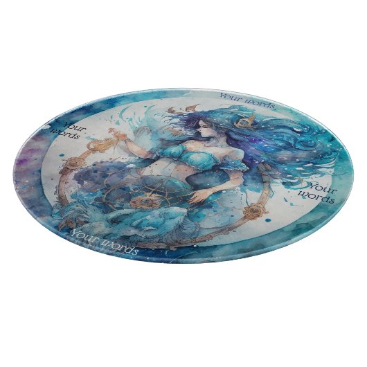 Erstellen Sie Ihr eigenes Lila und blaues Aquarius Schneidebrett (Ecke)