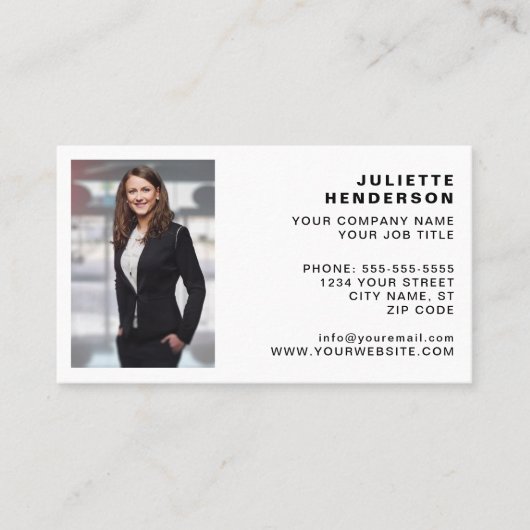 Erstellen Sie Ihr eigenes Logo Foto Classic Simple Visitenkarte (Vorderseite)