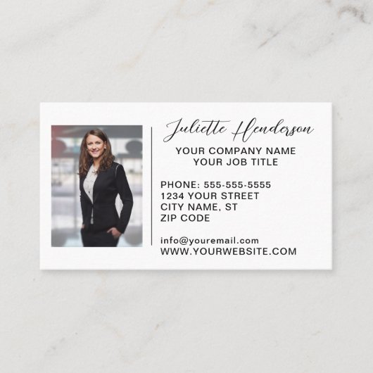 Erstellen Sie Ihr eigenes Logo-Foto Modernes Elega Visitenkarte (Vorderseite)