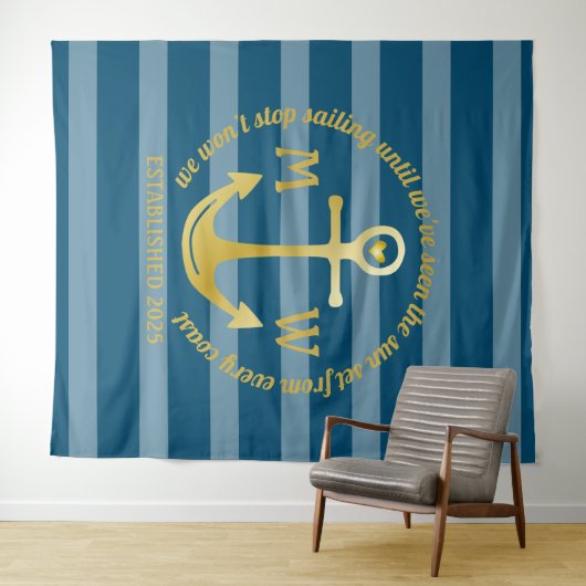 Erstellen Sie Ihr eigenes Logo für die Küstenstadt Wandteppich (Beispiel (Horizontal))